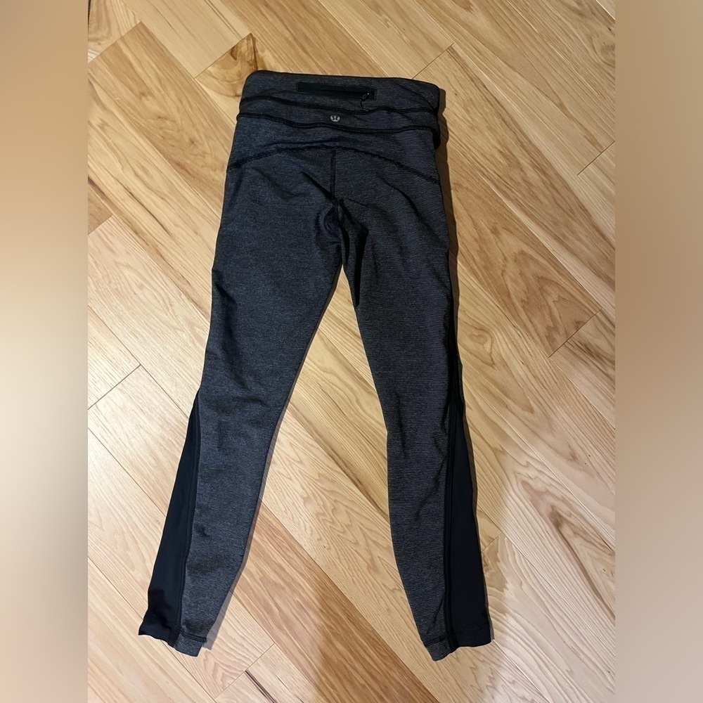 Lululemon Run Pace Tight Wee Stripe Black Heathered Black / Black - Picture 4 of 8